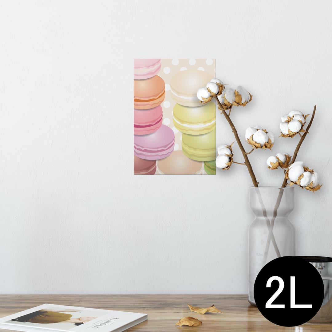 ポスター ウォールステッカー シール式ステッカー 飾り 127×178mm 2L 写真 フォト 壁 インテリア おしゃれ 剥がせる wall sticker poster 002679 マカロン 水玉 カラフル