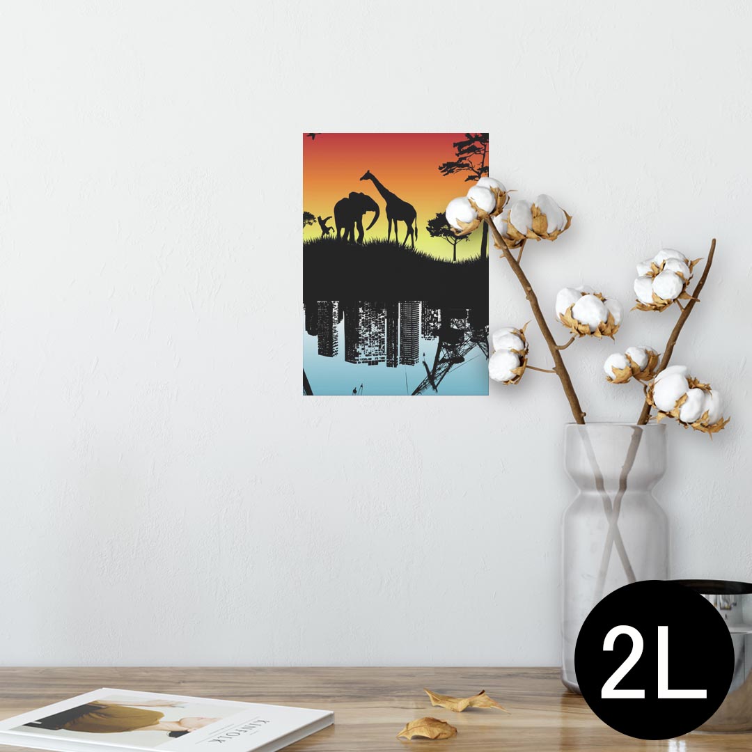 ポスター ウォールステッカー シール式ステッカー 飾り 127×178mm 2L 写真 フォト 壁 インテリア おしゃれ 剥がせる wall sticker poster 002942 動物 イラスト 景色