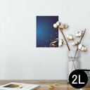 ポスター ウォールステッカー シール式ステッカー 飾り 127×178mm 2L 写真 フォト 壁 インテリア おしゃれ 剥がせる wall sticker poster 003384 音楽 音符 青