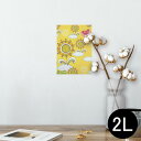 ポスター ウォールステッカー シール式ステッカー 飾り 127×178mm 2L 写真 フォト 壁 インテリア おしゃれ 剥がせる wall sticker poster 003923 花 蝶 イラスト 黄色
