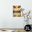 ポスター ウォールステッカー シール式ステッカー 飾り 127×178mm 2L 写真 フォト 壁 インテリア おしゃれ 剥がせる wall sticker poster 004650 海 ヤシの木