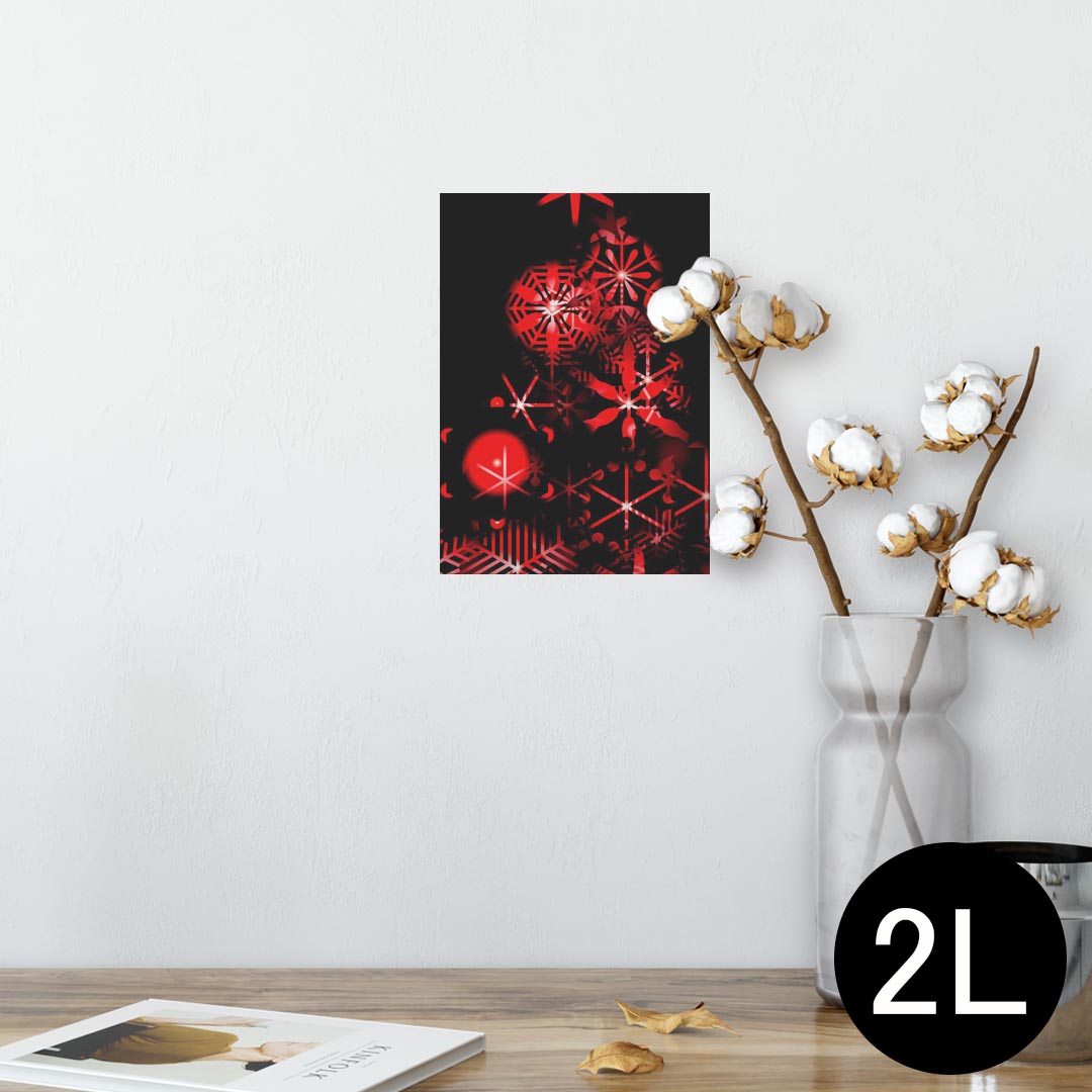 ポスター ウォールステッカー シール式ステッカー 飾り 127×178mm 2L 写真 フォト 壁 インテリア おしゃれ 　剥がせる wall sticker poster 004701 クリスマス　雪　結晶