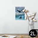 ポスター ウォールステッカー シール式ステッカー 飾り 127×178mm 2L 写真 フォト 壁 インテリア おしゃれ 剥がせる wall sticker poster 004897 海 鯨 写真