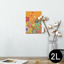 ポスター ウォールステッカー シール式ステッカー 飾り 127×178mm 2L 写真 フォト 壁 インテリア おしゃれ 剥がせる wall sticker poster 004951 花 鳥 蝶 オレンジ(3)