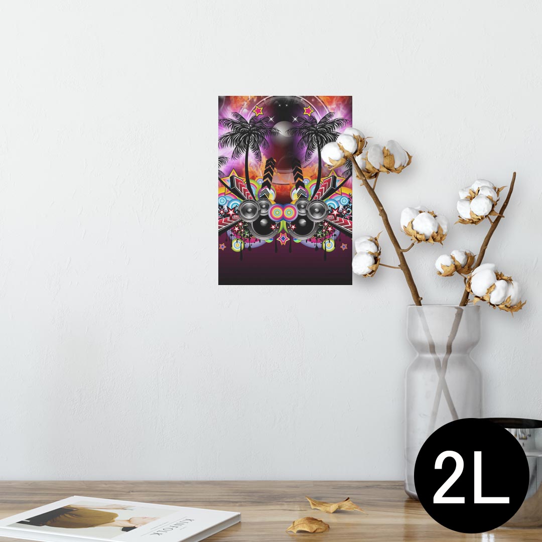 ポスター ウォールステッカー シール式ステッカー 飾り 127×178mm 2L 写真 フォト 壁 インテリア おしゃれ 剥がせる wall sticker poster 004974 パーティー ディスコ イラスト