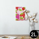 ポスター ウォールステッカー シール式ステッカー 飾り 127×178mm 2L 写真 フォト 壁 インテリア おしゃれ 剥がせる wall sticker poster 005162 苺 赤 ポップ(3)