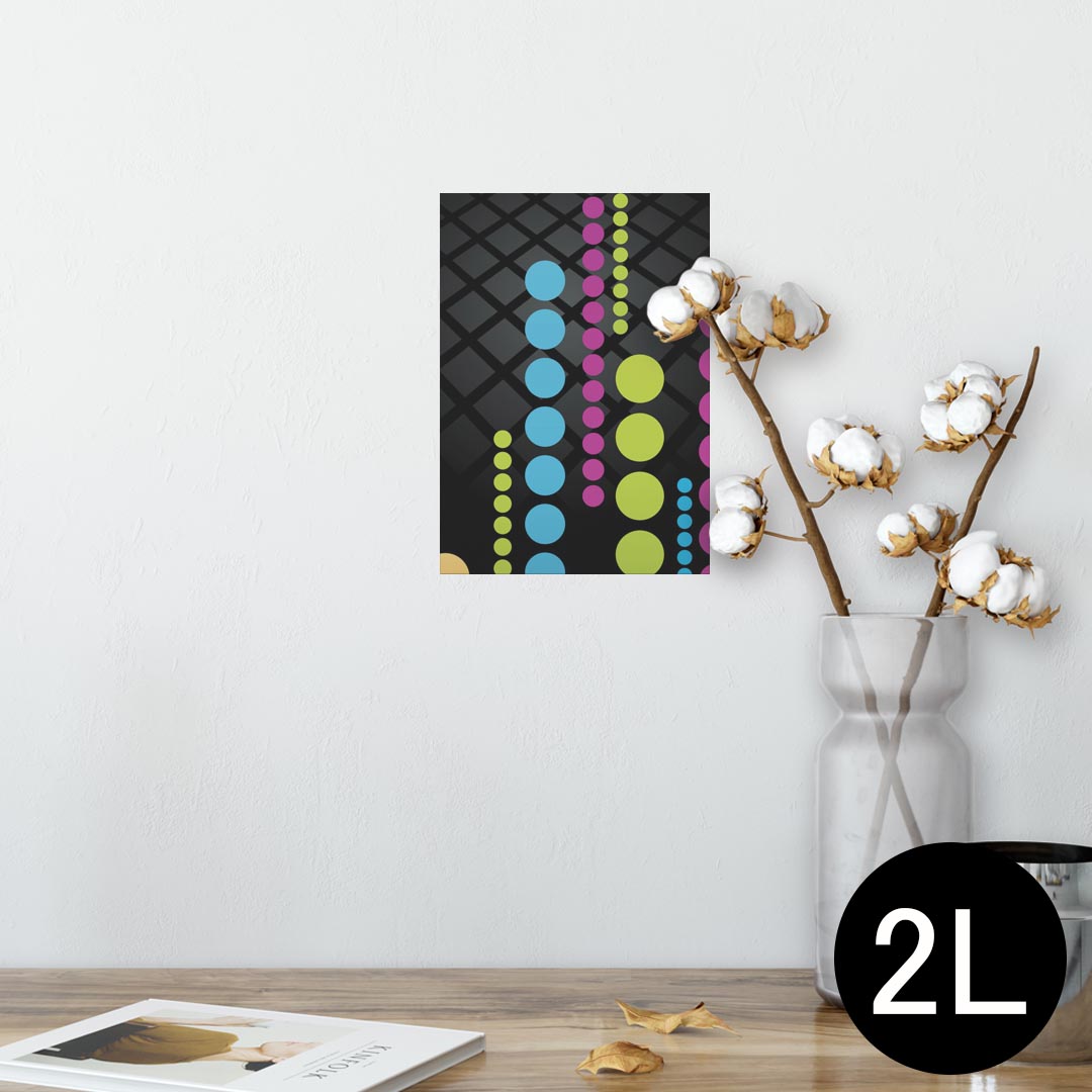 ポスター ウォールステッカー シール式ステッカー 飾り 127×178mm 2L 写真 フォト 壁 インテリア おしゃれ 剥がせる wall sticker poster 005830 カラフル ライン 黒
