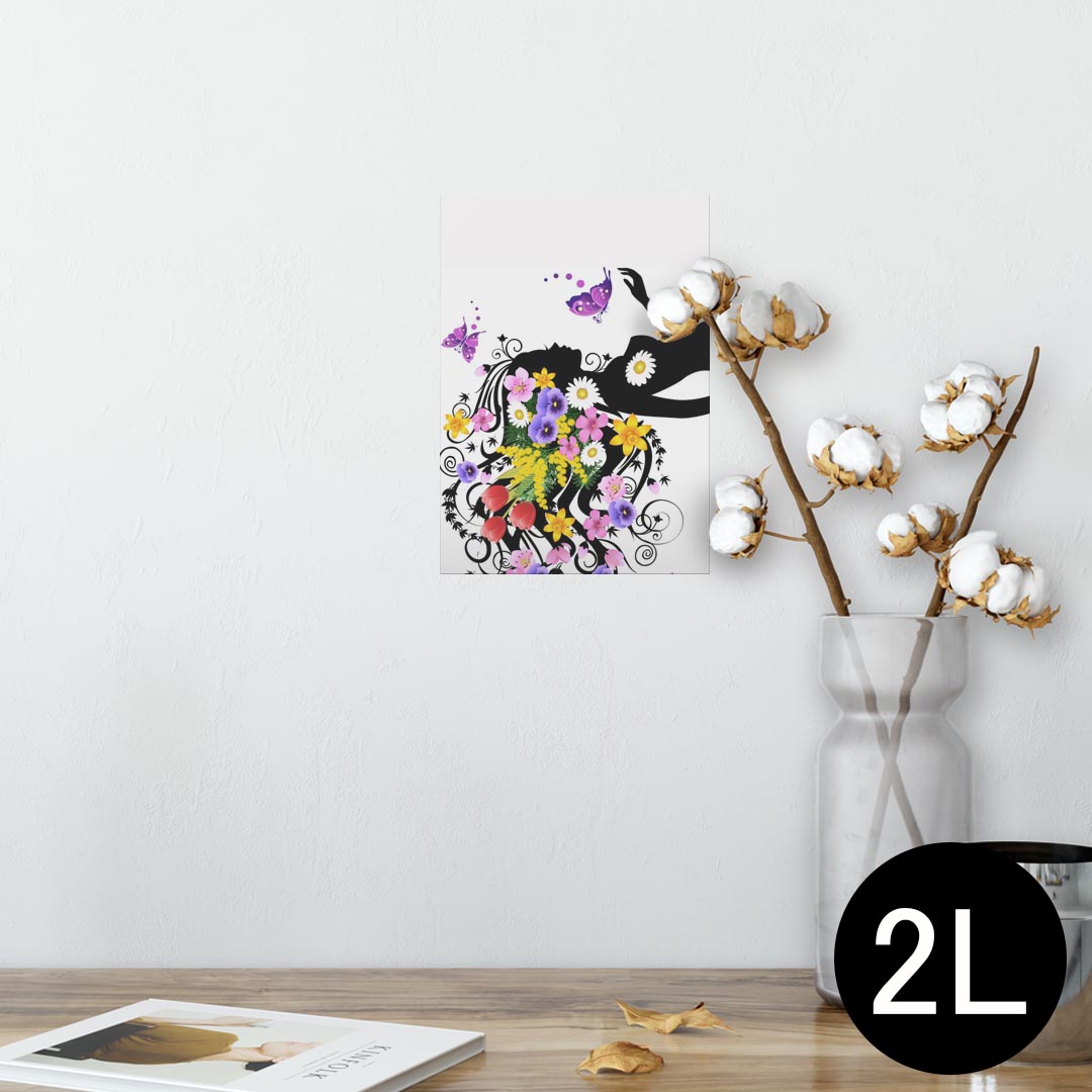 ポスター ウォールステッカー シール式ステッカー 飾り 127×178mm 2L 写真 フォト 壁 インテリア おしゃれ 　剥がせる wall sticker poster 007220 花　フラワー　人物