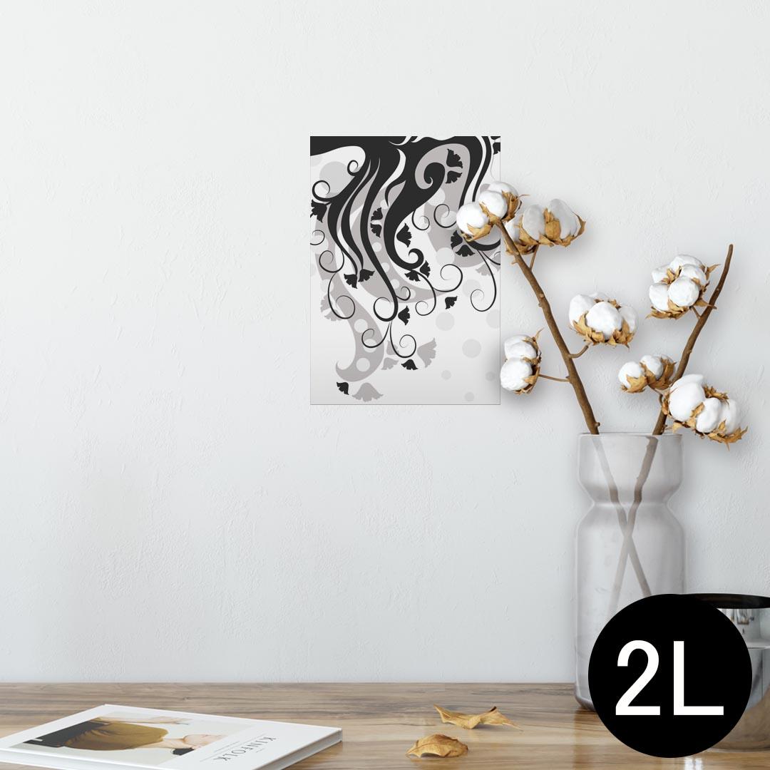 ポスター ウォールステッカー シール式ステッカー 飾り 127×178mm 2L 写真 フォト 壁 インテリア おしゃれ 剥がせる wall sticker poster 007466 人物 髪 花 フラワー