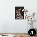 ポスター ウォールステッカー シール式ステッカー 飾り 127×178mm 2L 写真 フォト 壁 インテリア おしゃれ 剥がせる wall sticker poster 007707 花 フラワー カラフル 兎 うさぎ