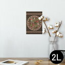 ポスター ウォールステッカー シール式ステッカー 飾り 127×178mm 2L 写真 フォト 壁 インテリア おしゃれ 剥がせる wall sticker poster 007787 花 フラワー フクロウ 鳥