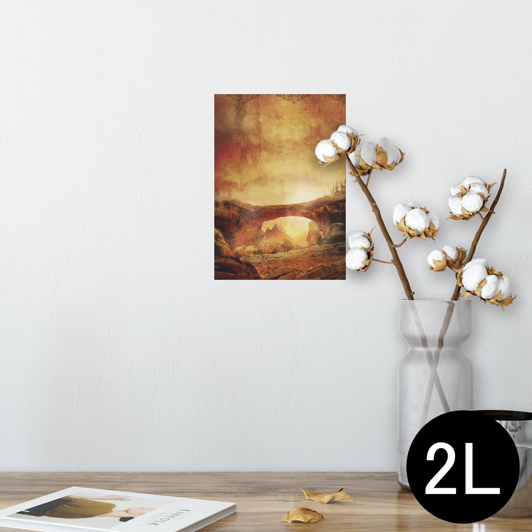 ポスター ウォールステッカー シール式ステッカー 飾り 127×178mm 2L 写真 フォト 壁 インテリア おしゃれ 　剥がせる wall sticker poster 007911 イラスト　ファンタジー　建物　黒