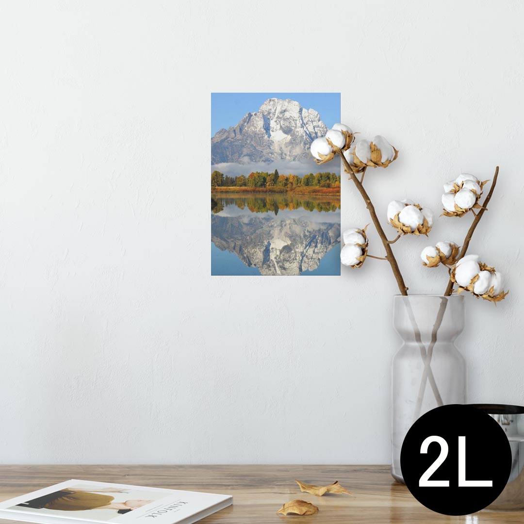 ポスター ウォールステッカー シール式ステッカー 飾り 127×178mm 2L 写真 フォト 壁 インテリア おしゃれ 　剥がせる wall sticker poster 008162 写真　風景　山　湖　空(3)