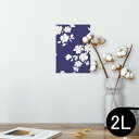 ポスター ウォールステッカー シール式ステッカー 飾り 127×178mm 2L 写真 フォト 壁 インテリア おしゃれ 剥がせる wall sticker poster 008211 花 フラワー 青 模様 ブルー