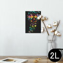 ポスター ウォールステッカー シール式ステッカー 飾り 127×178mm 2L 写真 フォト 壁 インテリア おしゃれ 剥がせる wall sticker poster 008363 イラスト 魚 カラフル