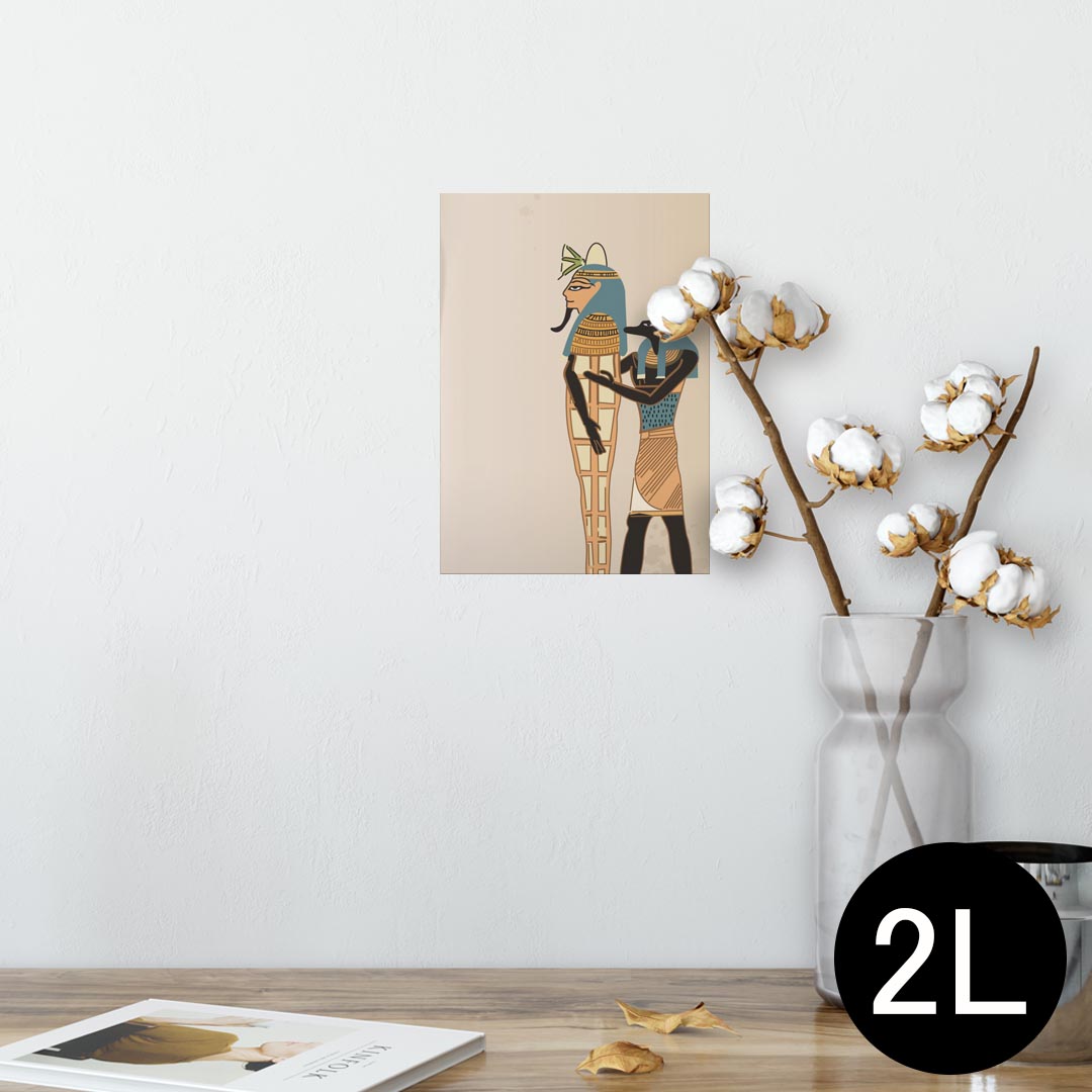 ポスター ウォールステッカー シール式ステッカー 飾り 127×178mm 2L 写真 フォト 壁 インテリア おしゃれ 　剥がせる wall sticker poster 008410 イラスト　壁画　古代　エジプト