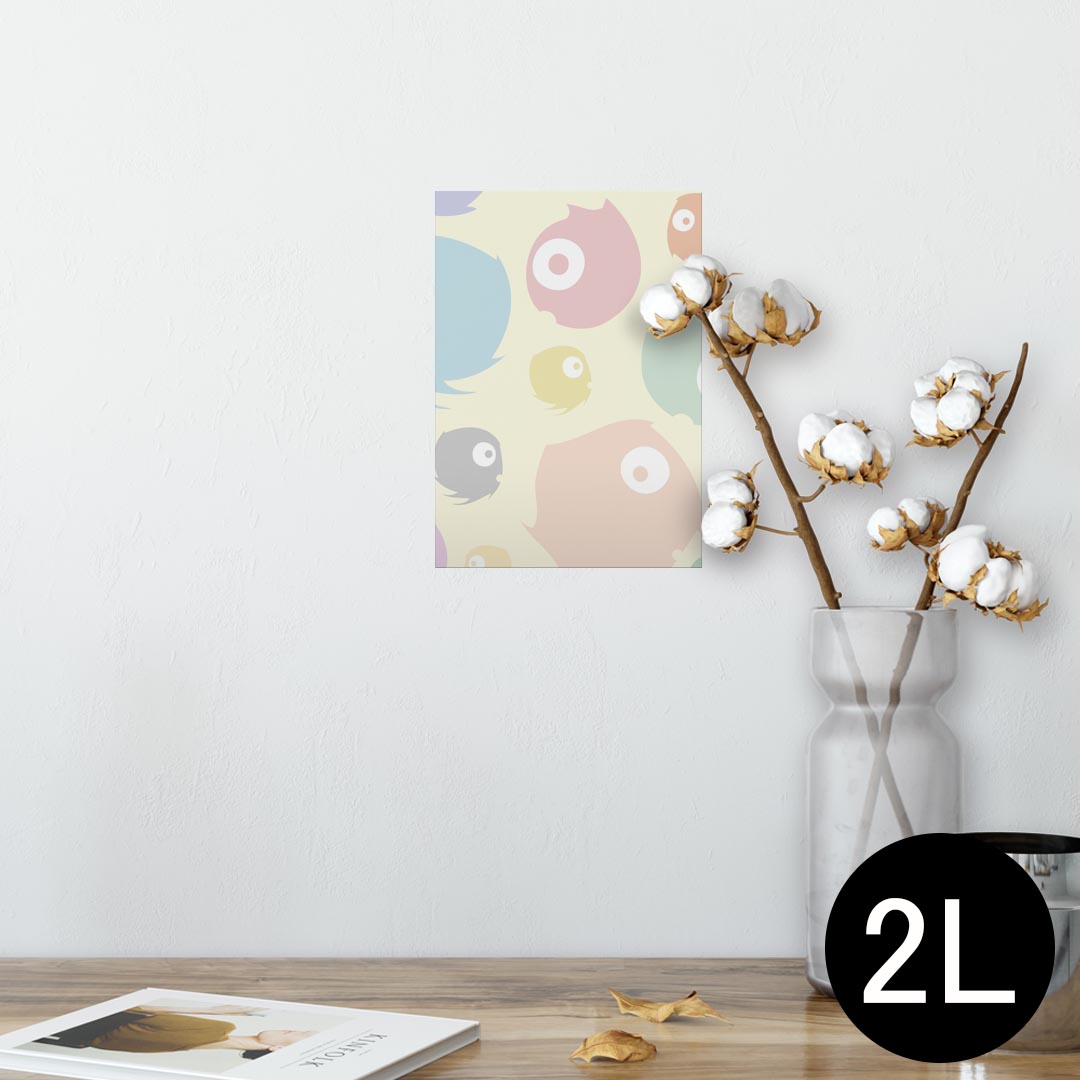 ポスター ウォールステッカー シール式ステッカー 飾り 127×178mm 2L 写真 フォト 壁 インテリア おしゃれ 剥がせる wall sticker poster 008494 カラフル パステル モンスター 模様
