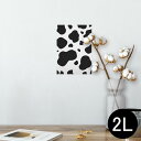 ポスター ウォールステッカー シール式ステッカー 飾り 127×178mm 2L 写真 フォト 壁 インテリア おしゃれ 剥がせる wall sticker poster 008658 牛柄 白黒 模様