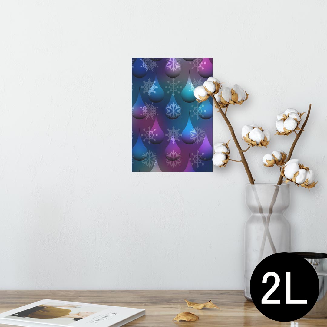 ポスター ウォールステッカー シール式ステッカー 飾り 127×178mm 2L 写真 フォト 壁 インテリア おしゃれ 剥がせる wall sticker poster 008748 雪 結晶 雫 しずく ブルー 青