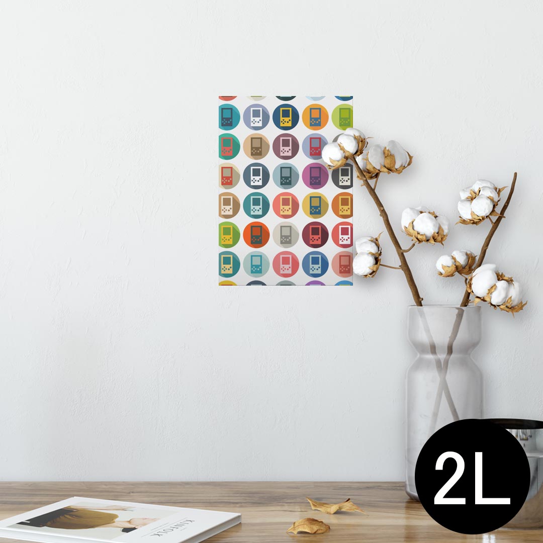 楽天kabeコレポスター ウォールステッカー シール式ステッカー 飾り 127×178mm 2L 写真 フォト 壁 インテリア おしゃれ 　剥がせる wall sticker poster 008810 模様　カラフル　ゲーム