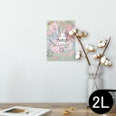 ポスター ウォールステッカー シール式ステッカー 飾り 127×178mm 2L 写真 フォト 壁 インテリア おしゃれ 剥がせる wall sticker poster 008859 イラスト 花 フラワー ウサギ