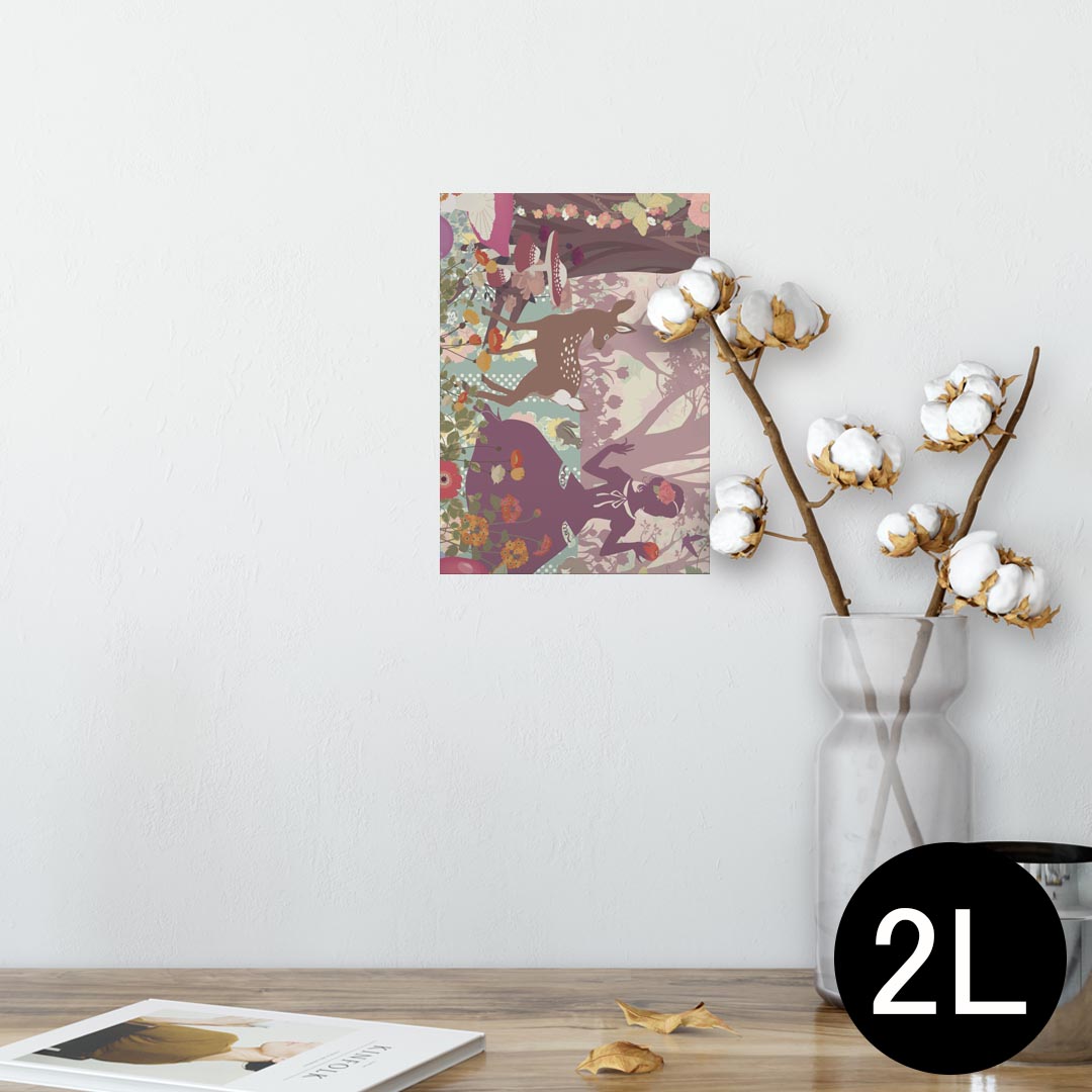 ポスター ウォールステッカー シール式ステッカー 飾り 127×178mm 2L 写真 フォト 壁 インテリア おしゃれ 　剥がせる wall sticker poster 009104 童話モチーフ　イラスト