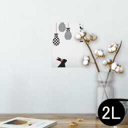 ポスター ウォールステッカー シール式ステッカー 飾り 127×178mm 2L 写真 フォト 壁 インテリア おしゃれ 　剥がせる wall sticker poster 010021 動物　うさぎ　鳥　音楽