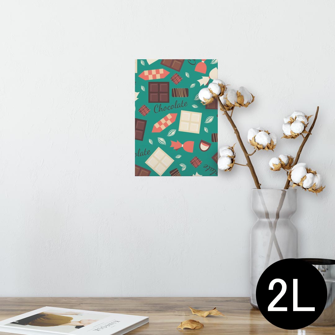 楽天kabeコレポスター ウォールステッカー シール式ステッカー 飾り 127×178mm 2L 写真 フォト 壁 インテリア おしゃれ 　剥がせる wall sticker poster 010231 緑　お菓子　英語