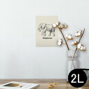 ポスター ウォールステッカー シール式ステッカー 飾り 127×178mm 2L 写真 フォト 壁 インテリア おしゃれ 剥がせる wall sticker poster 010950 ぞう 動物 英語