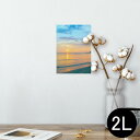 ポスター ウォールステッカー シール式ステッカー 飾り 127×178mm 2L 写真 フォト 壁 インテリア おしゃれ 剥がせる wall sticker poster 011256 海 ビーチ 夕日