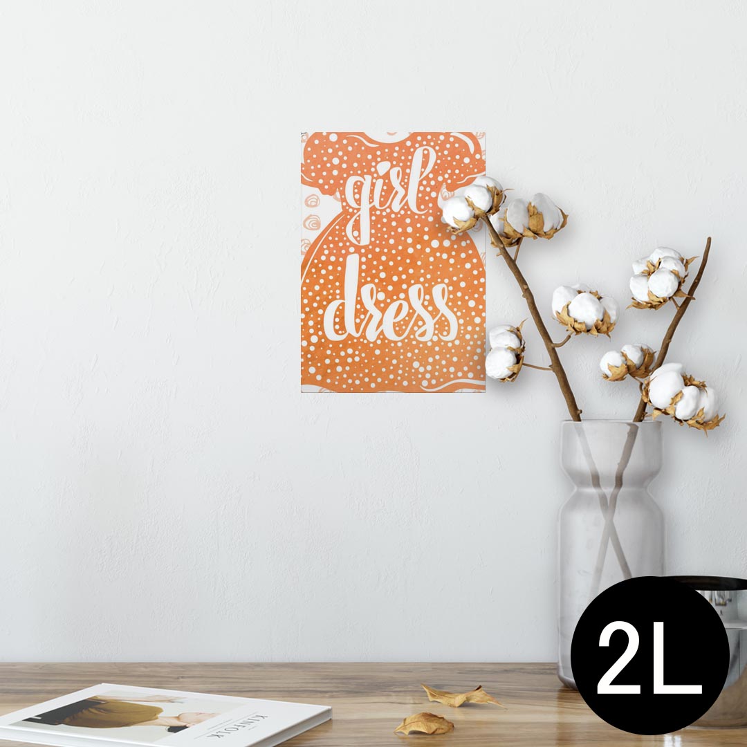 ポスター ウォールステッカー シール式ステッカー 飾り 127×178mm 2L 写真 フォト 壁 インテリア おしゃれ 剥がせる wall sticker poster 011383 ドレス ファッション オレンジ