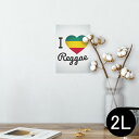 ポスター ウォールステッカー シール式ステッカー 飾り 127×178mm 2L 写真 フォト 壁 インテリア おしゃれ 剥がせる wall sticker poster 011742 レゲエ ハート 英語