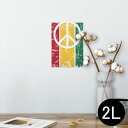 ポスター ウォールステッカー シール式ステッカー 飾り 127×178mm 2L 写真 フォト 壁 インテリア おしゃれ 剥がせる wall sticker poster 011763 レゲエ ピース 音楽