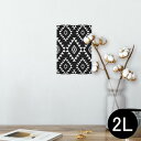 ポスター ウォールステッカー シール式ステッカー 飾り 127×178mm 2L 写真 フォト 壁 インテリア おしゃれ 剥がせる wall sticker poster 012463 モノトーン 柄 ダイア