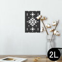 ポスター ウォールステッカー シール式ステッカー 飾り 127×178mm 2L 写真 フォト 壁 インテリア おしゃれ 剥がせる wall sticker poster 012484 モノトーン ノルディック 柄