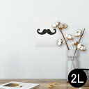 ポスター ウォールステッカー シール式ステッカー 飾り 127×178mm 2L 写真 フォト 壁 インテリア おしゃれ 剥がせる wall sticker poster 012978 ヒゲ モノトーン マーク