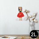 ポスター ウォールステッカー シール式ステッカー 飾り 127×178mm 2L 写真 フォト 壁 インテリア おしゃれ 剥がせる wall sticker poster 013247 女性 女の子 イラスト