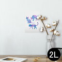 ポスター ウォールステッカー シール式ステッカー 飾り 127×178mm 2L 写真 フォト 壁 インテリア おしゃれ 剥がせる wall sticker poster 013829 猫 水彩 動物