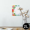 ポスター ウォールステッカー シール式ステッカー 飾り 127×178mm 2L 写真 フォト 壁 インテリア おしゃれ 剥がせる wall sticker poster 014077 トロピカル ハイビスカス ヤシの木