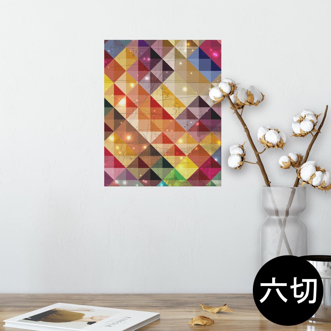 ポスター ウォールステッカー シール式ステッカー 飾り 203×254 六つ切り 写真 フォト 壁 インテリア おしゃれ 　剥がせる wall sticker poster 000457 赤　チェック