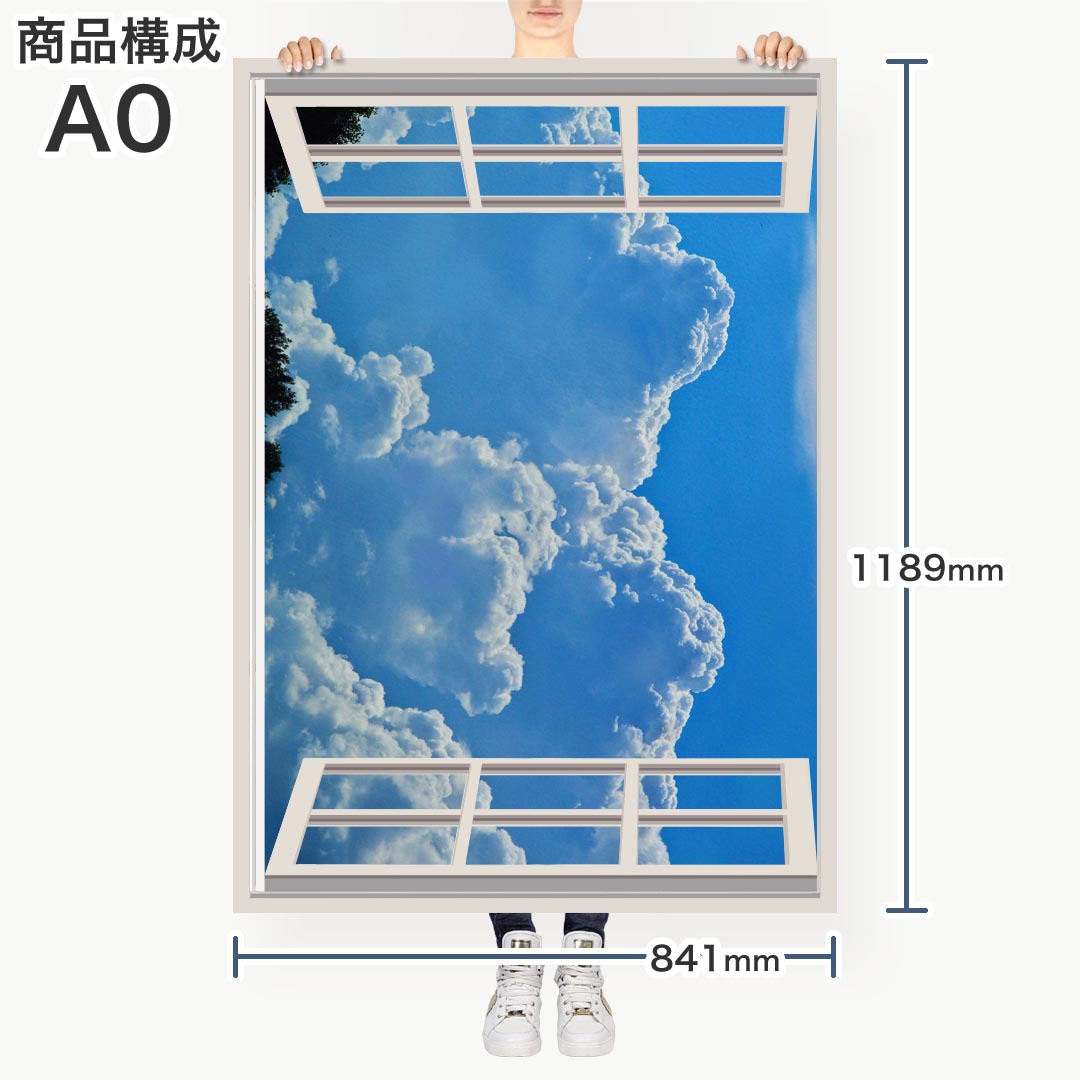 窓仕様ポステッカー ウォールステッカー シール式ステッカー 飾り 841mm×1189mm A0 写真 フォト 壁 インテリア おしゃれ 剥がせる wall sticker poster 025775 空　雲　天気