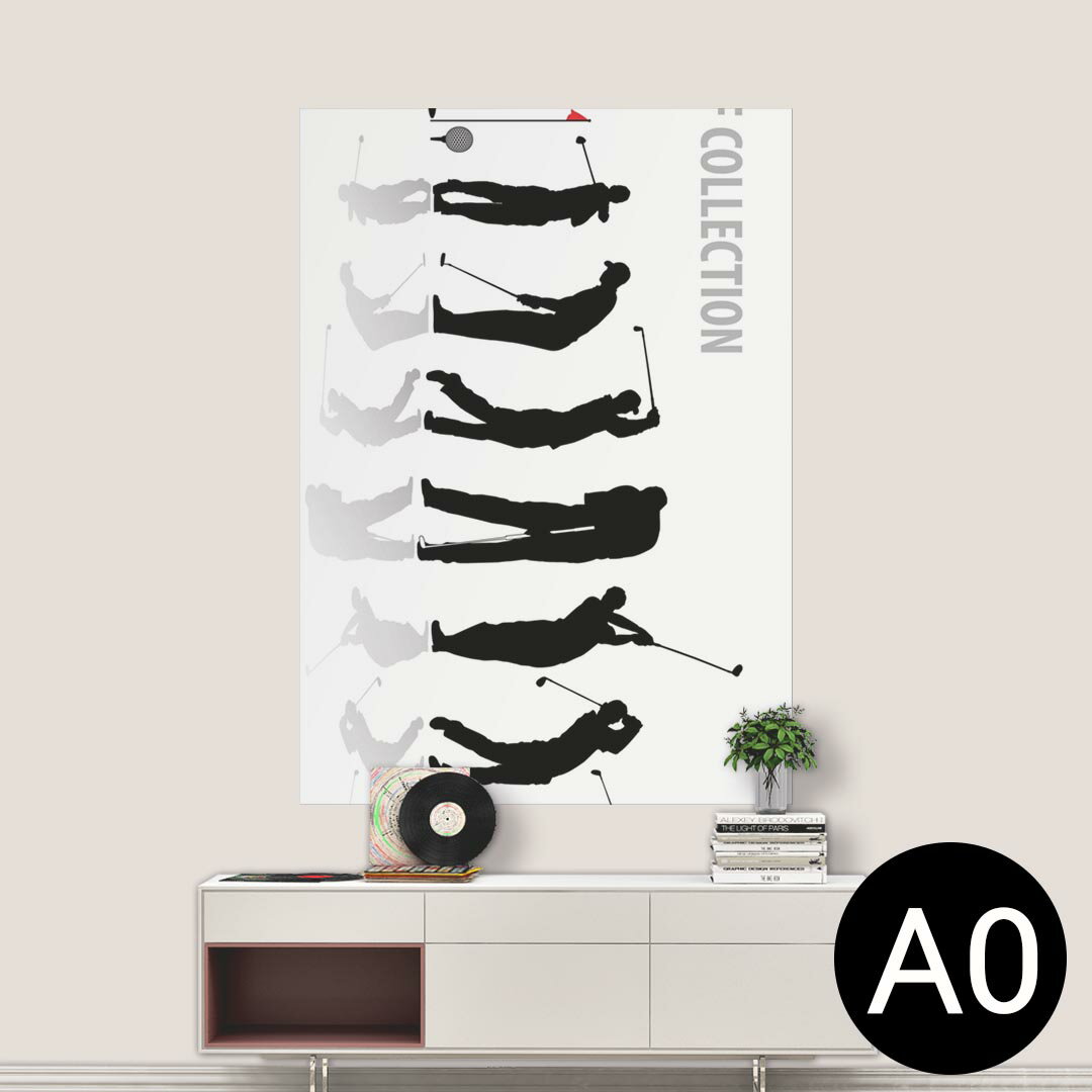 ポステッカー ポスター ウォールステッカー シール式ステッカー 飾り 841mm×1189mm A0 写真 フォト 壁 インテリア おしゃれ 剥がせる wall sticker poster 000140 ゴルフ　ショット　イラスト