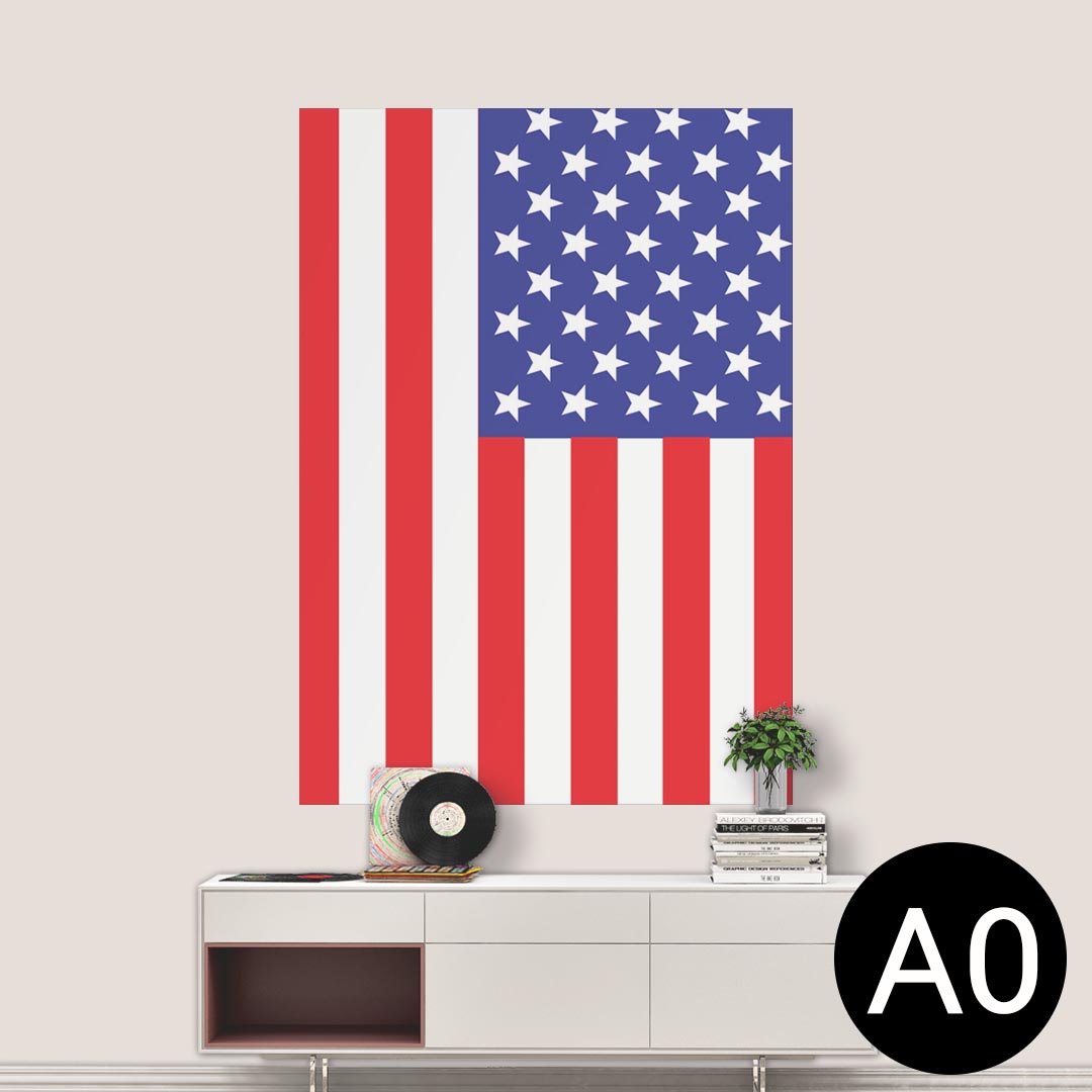 ポステッカー ポスター ウォールステッカー シール式ステッカー 飾り 841mm×1189mm A0 写真 フォト 壁 インテリア おしゃれ 剥がせる wall sticker poster 001207 アメリカ　国旗