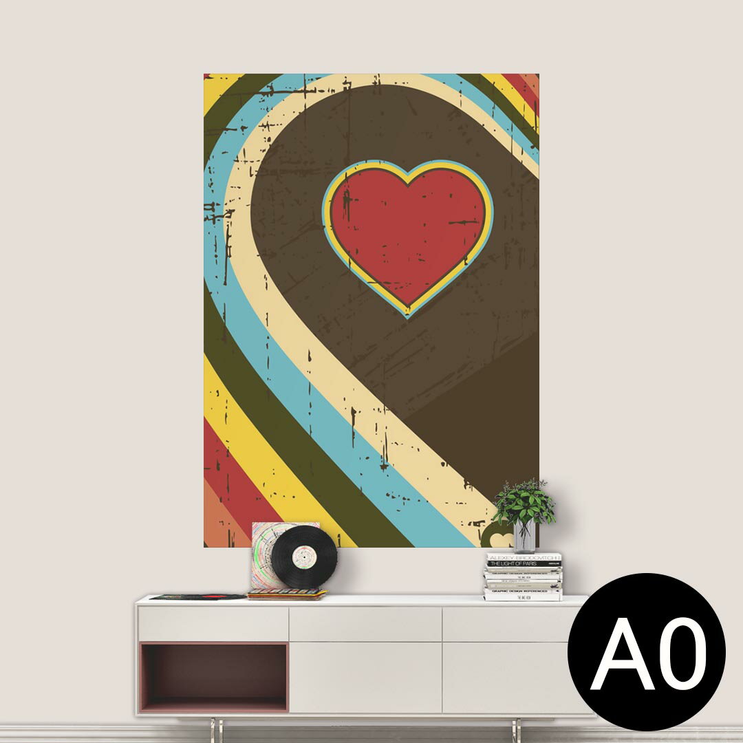 ポステッカー ポスター ウォールステッカー シール式ステッカー 飾り 841mm×1189mm A0 写真 フォト 壁 インテリア おしゃれ 剥がせる wall sticker poster 001215 ハート　レインボー