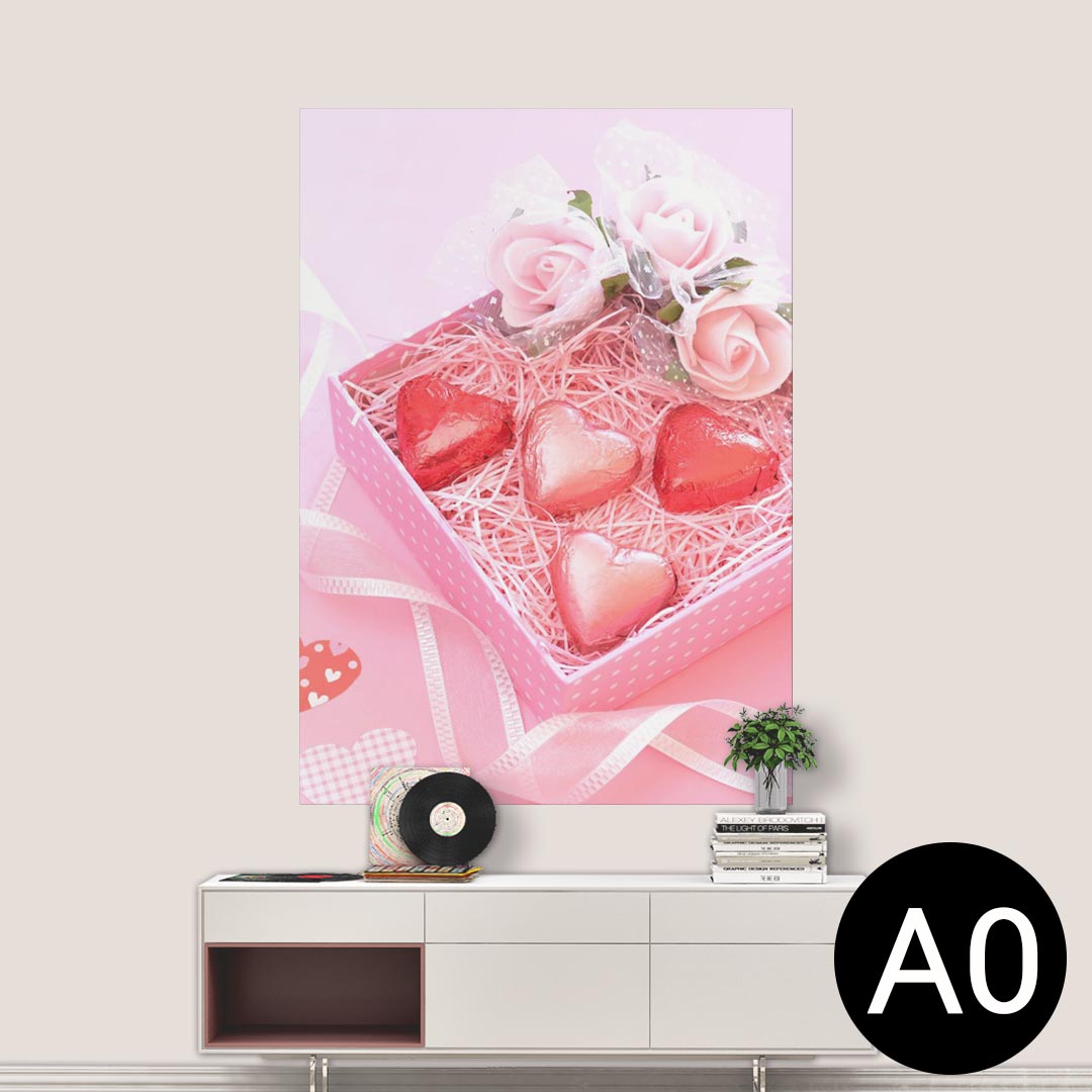 ポステッカー ポスター ウォールステッカー シール式ステッカー 飾り 841mm×1189mm A0 写真 フォト 壁 インテリア おしゃれ 剥がせる wall sticker poster 001621 ハート チョコ