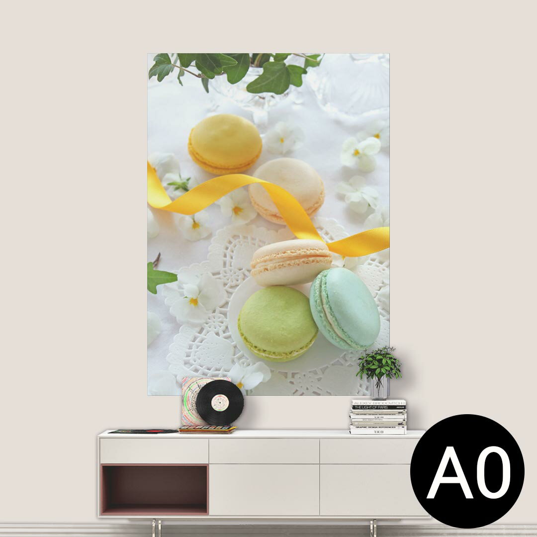 ポステッカー ポスター ウォールステッカー シール式ステッカー 飾り 841mm×1189mm A0 写真 フォト 壁 インテリア おしゃれ 剥がせる wall sticker poster 002617 マカロン 花 黄色