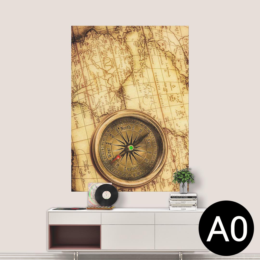 ポステッカー ポスター ウォールステッカー シール式ステッカー 飾り 841mm×1189mm A0 写真 フォト 壁 インテリア おしゃれ 剥がせる wall sticker poster 002686 地図　レトロ　写真