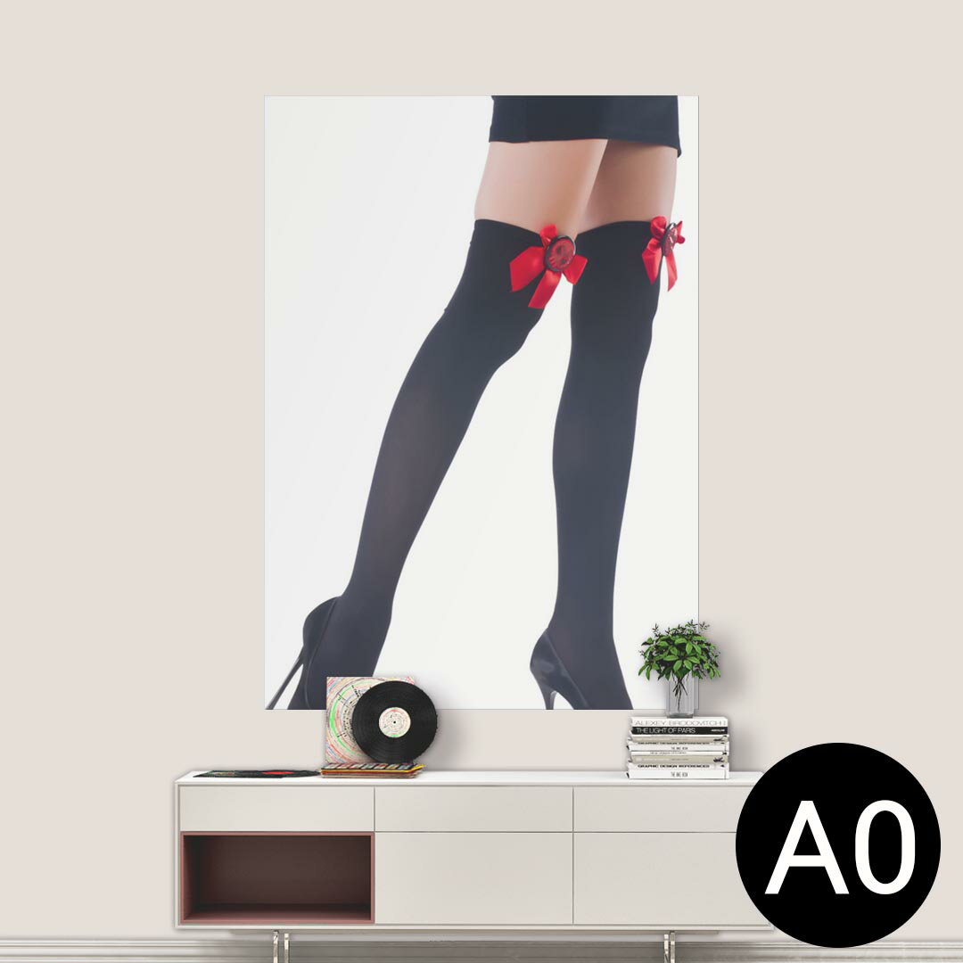 ポステッカー ポスター ウォールステッカー シール式ステッカー 飾り 841mm×1189mm A0 写真 フォト 壁 インテリア おしゃれ 剥がせる wall sticker poster 003378 クール 人物　リボン　写真