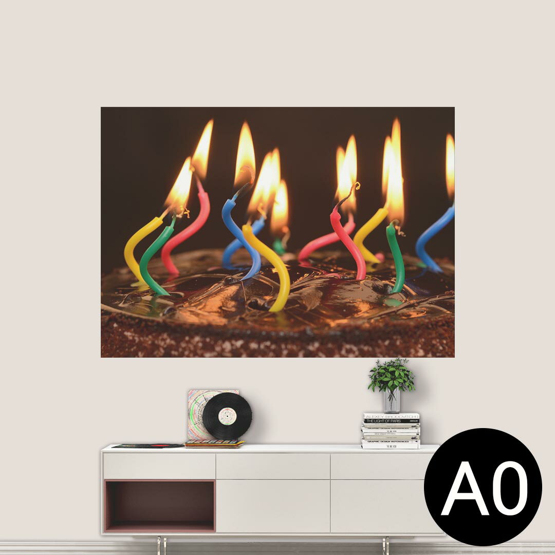 ポステッカー ポスター ウォールステッカー シール式ステッカー 飾り 841mm×1189mm A0 写真 フォト 壁 インテリア おしゃれ 剥がせる wall sticker poster 022988 ろうそく　カラフル　写真