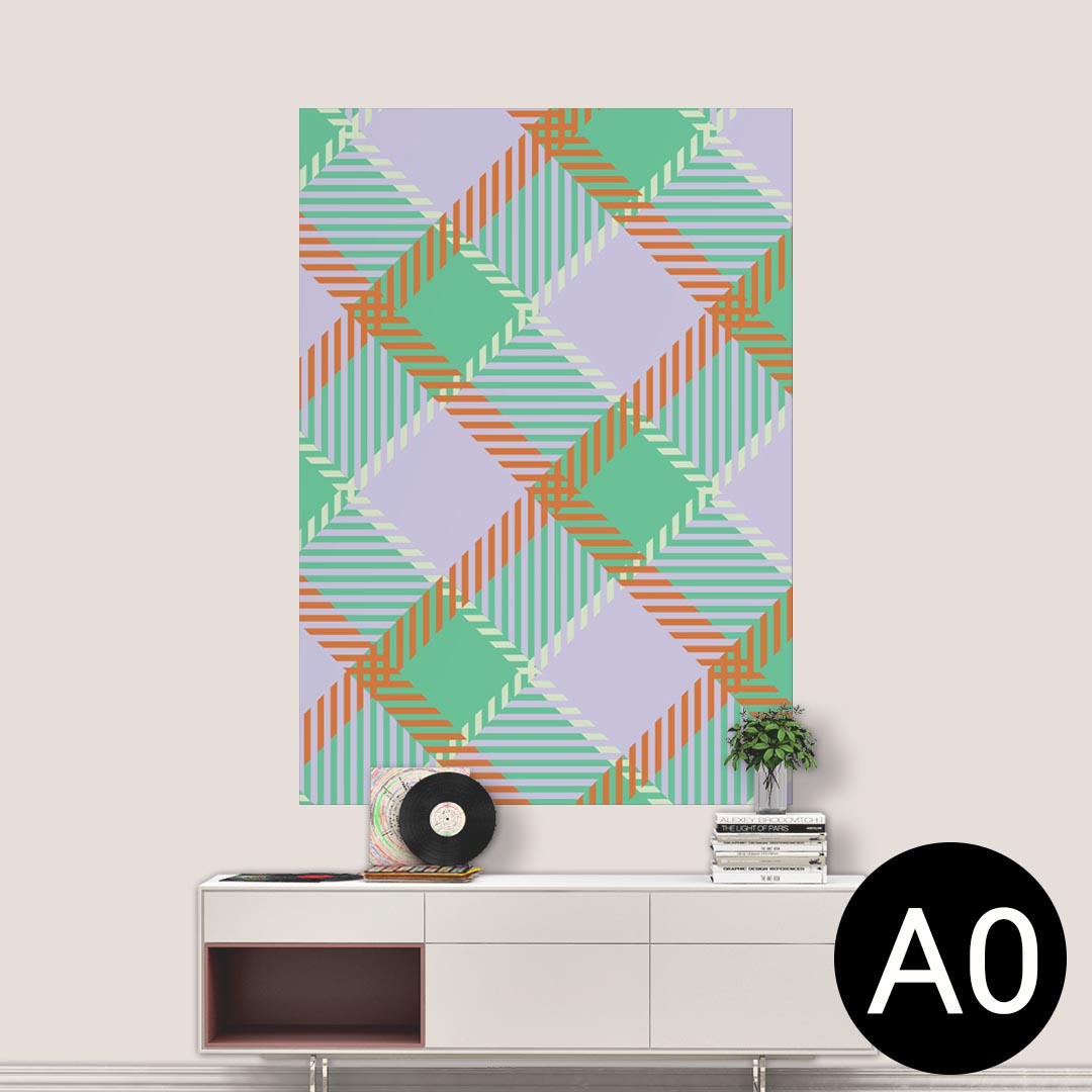 ポステッカー ポスター ウォールステッカー シール式ステッカー 飾り 841mm×1189mm A0 写真 フォト 壁 インテリア おしゃれ 剥がせる wall sticker poster 004416 チェック　模様　ピンク